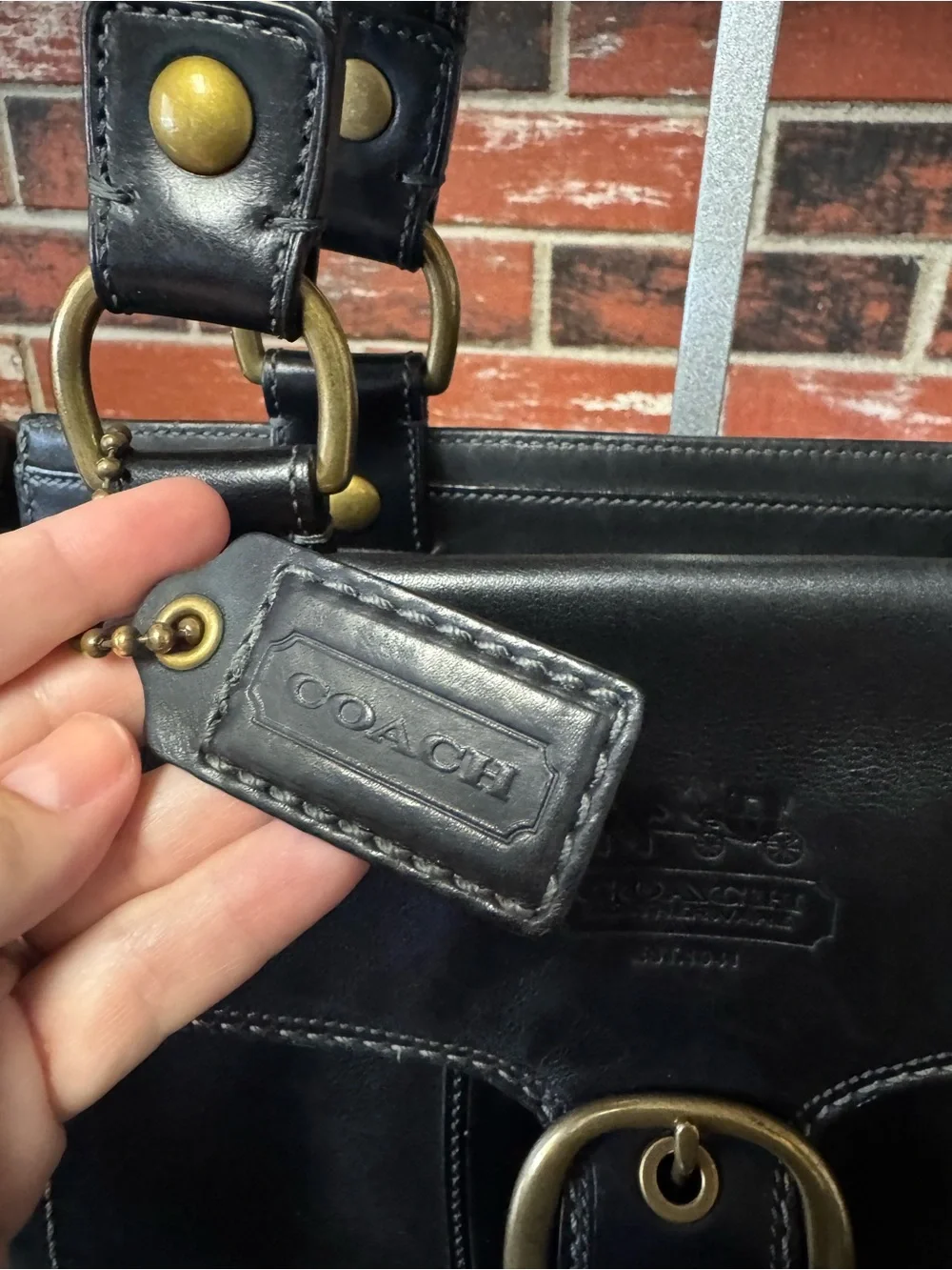 Coach Legacy Bleecker Leather Tote 11420 Black Tattersall Y2K Bag